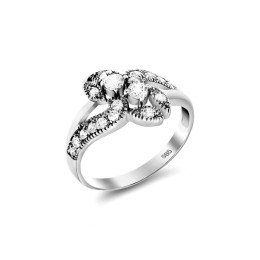γυναικείο λευκόχρυσο δαχτυλίδι λευκά ζιργκόν D11200044