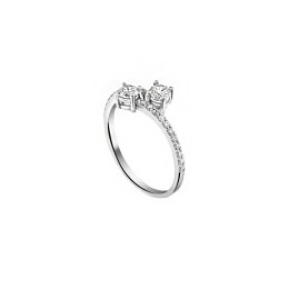 γυναικείο λευκόχρυσο δαχτυλίδι λευκά ζιργκόν D11200876