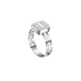 γυναικείο λευκόχρυσο δαχτυλίδι λευκά ζιργκόν D11201008