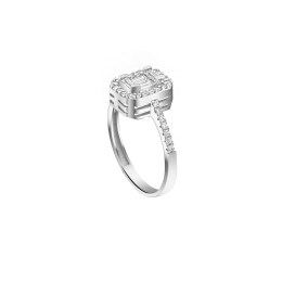 γυναικείο λευκόχρυσο δαχτυλίδι λευκά ζιργκόν D11201020