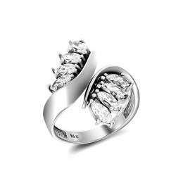 Γυναικείο λευκόχρυσο δαχτυλίδι ζιργκόν D11200032