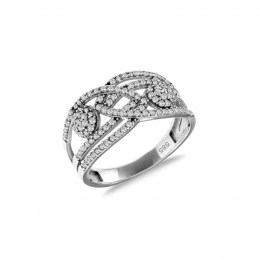 Γυναικείο λευκόχρυσο δαχτυλίδι ζιργκόν D11200152