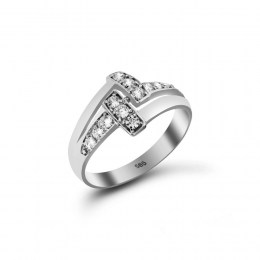 Γυναικείο λευκόχρυσο δαχτυλίδι ζιργκόν D11200456