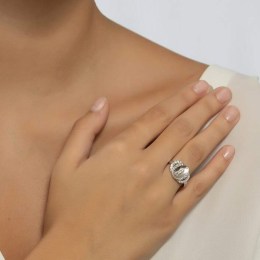 Γυναικείο λευκόχρυσο δαχτυλίδι ζιργκόν D11200474(b)