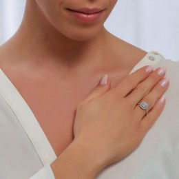 γυναικείο λευκόχρυσο δαχτυλίδι ζιργκόν D11200890(a)