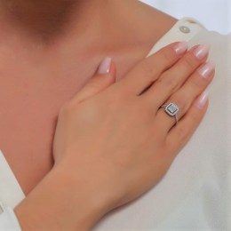 γυναικείο λευκόχρυσο δαχτυλίδι ζιργκόν D11200890(b)