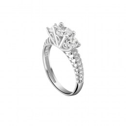 γυναικείο λευκόχρυσο δαχτυλίδι ζιργκόν D11200929