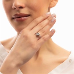 γυναικείο λευκόχρυσο δαχτυλίδι ζιργκόν D11200976(b)