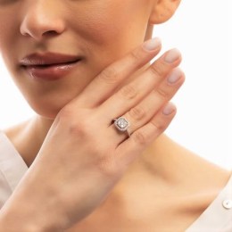 γυναικείο λευκόχρυσο δαχτυλίδι ζιργκόν D11200992(b)