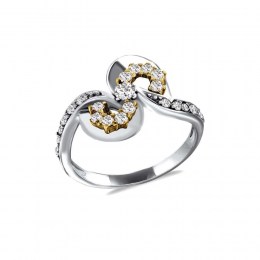 γυναικείο λευκόχρυσο δαχτυλίδι ζιργκόν D11400087