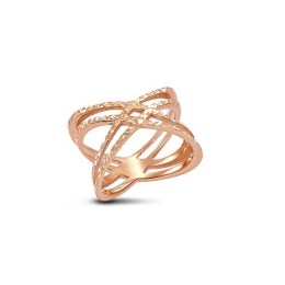 γυναικείο ροζ ασημένιο δαχτυλίδι χιαστί Vogue 0610122
