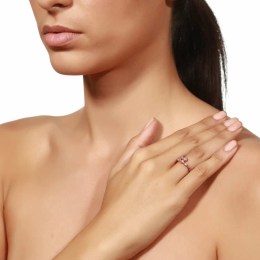 γυναικείο ροζ ασημένιο δαχτυλίδι ζιργκόν D21300026(a)