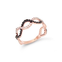 γυναικείο ροζ χρυσό δαχτυλίδι braid ζιργκόν D11300008