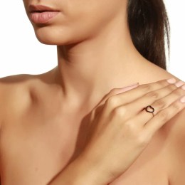 γυναικείο ροζ χρυσό δαχτυλίδι καρδιά ζιργκόν D11300478(a)