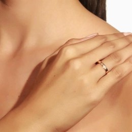 Γυναικείο ροζ χρυσό δαχτυλίδι Love D11300522(b)