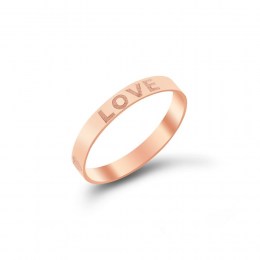 Γυναικείο ροζ χρυσό δαχτυλίδι Love D11300522