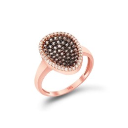 γυναικείο ροζ χρυσό δαχτυλίδι μαύρα ζιργκόν D11300728