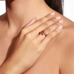 γυναικείο ροζ χρυσό δαχτυλίδι λουστρέ ματ D11300797(b)