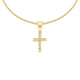 γυναικείος κίτρινος χρυσός σταυρός δύο όψεων ST11100972(a)