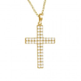 γυναικείος κίτρινος χρυσός σταυρός ST11100245 