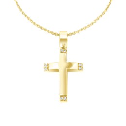 γυναικείος κίτρινος χρυσός σταυρός ζιργκόν ST11101146