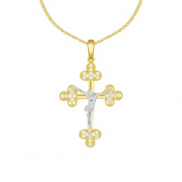 γυναικείος κίτρινος χρυσός σταυρός ζιργκόν ST11400964