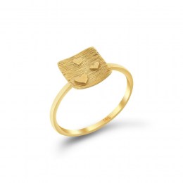Γυναικείο δαχτυλίδι κίτρινο χρυσό καρδιές D11100529