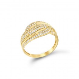 Γυναικείο κίτρινο χρυσό δαχτυλίδι ζιργκόν D11100525