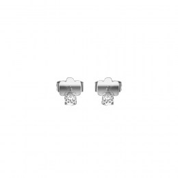 καρφωτά λευκόχρυσα σκουλαρίκια μονόπετρα SK11200504