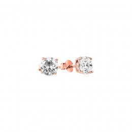 καρφωτά ροζ ασημένια σκουλαρίκια ζιργκόν SK21300119 