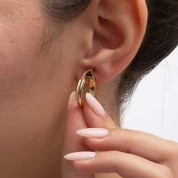 κίτρινα χρυσά γυναικεία σκουλαρίκια κρικάκια SK11101055(β)