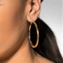 χρυσά γυναικεία σκουλαρίκια κρίκοι δίχρωμοι SK11400025(b)