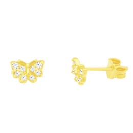 κίτρινα χρυσά καρφωτά σκουλαρίκια πεταλούδες SK11101051