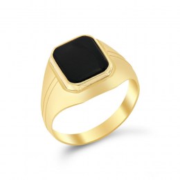 Κίτρινο χρυσό ανδρικό δαχτυλίδι ζιργκόν D11100567