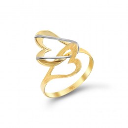 Κίτρινο χρυσό δαχτυλίδι γυναικείο καρδιά D11400378