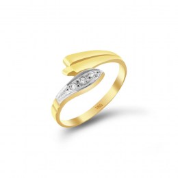 Κίτρινο χρυσό δαχτυλίδι γυναικείο ζιργκόν D11100490