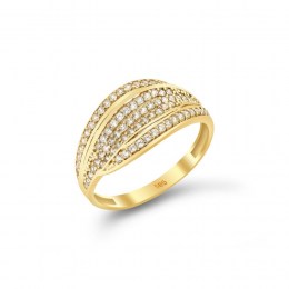 Κίτρινο χρυσό δαχτυλίδι γυναικείο ζιργκόν D11100523