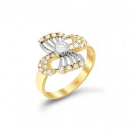 Κίτρινο χρυσό δαχτυλίδι γυναικείο ζιργκόν D11400688