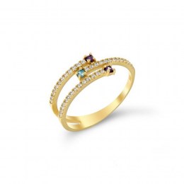 Κίτρινο χρυσό δαχτυλίδι γυναικείο ζιργκόν D11100314