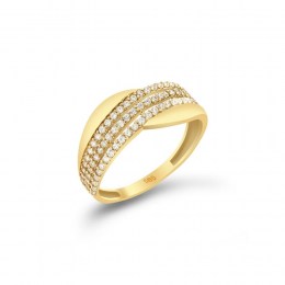 Κίτρινο χρυσό δαχτυλίδι γυναικείο ζιργκόν D11100479
