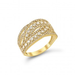 Κίτρινο χρυσό δαχτυλίδι γυναικείο ζιργκόν D11100481