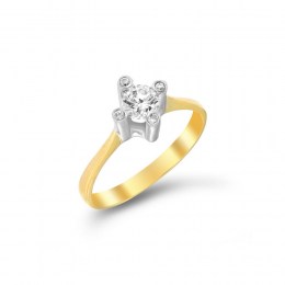 Κίτρινο χρυσό δαχτυλίδι μονόπετρο ζιργκόν D11400210