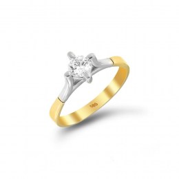 Κίτρινο χρυσό δαχτυλίδι μονόπετρο ζιργκόν D11400226
