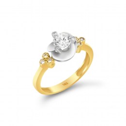 Κίτρινο χρυσό δαχτυλίδι μονόπετρο ζιργκόν D11400632