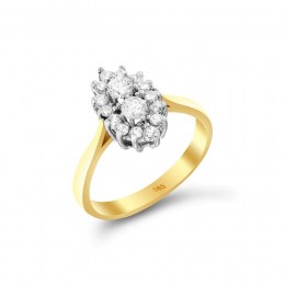 Κίτρινο χρυσό δαχτυλίδι ροζέτα ζιργκόν D11100671