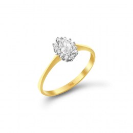 Κίτρινο χρυσό δαχτυλίδι ροζέτα ζιργκόν D11400637