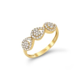 Κίτρινο χρυσό γυναικείο δαχτυλίδι δάκρυ D11100368