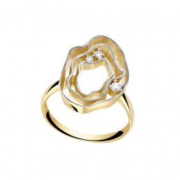 Κίτρινο χρυσό γυναικείο δαχτυλίδι κυματιστό D11100787