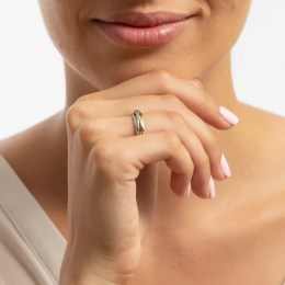κίτρινο χρυσό γυναικείο δαχτυλίδι λευκόχρυσο D11400886(a)