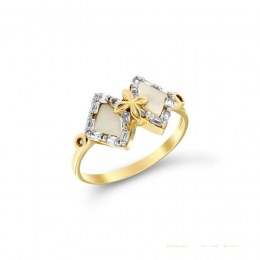 κίτρινο χρυσό γυναικείο δαχτυλίδι ρόμβοι D11400370